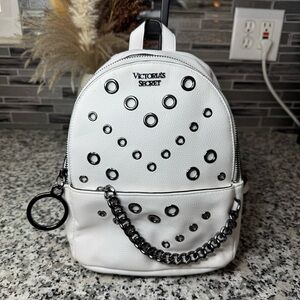 Victoria's Secret White Backpack with Chain Detail NWOT